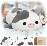 Mewaii Cute Cow Plush Pillow Kawaii White Cow Stuffed Toy 13 in