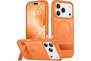 SPIDERCASE Magnetic for iPhone 17 Pro Max Case,with [3 Stand Ways] [Military Grade Drop Protection] with Invisible Stand Shockproof Slim Case for iPhone 17 Pro Max 6.9",Orange