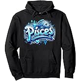 Blue Pisces Zodiac Star Sign Pullover Hoodie