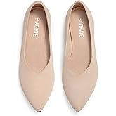 ATHMILE Pointed Toe Flats for Women Dressy Bronze Work Shoes Business Casul Knit Ballet Flats Slip on Office Ladies Comforttable Dress