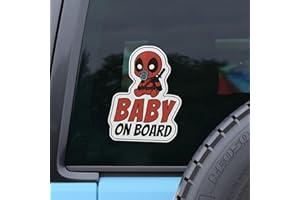 Baby on Board Car Sticker, Little Superhero, Waterproof and UV-Resistant Baby on Board Sticker, Durable Baby Sign for Safety 
