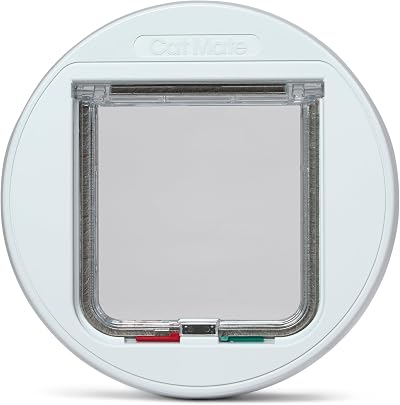 Cat Mate 4-Way Locking Glass Fitting Cat Flap 210 White
