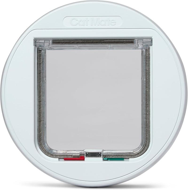 Cat Mate 4-Way Locking Glass Fitting Cat Flap 210 White