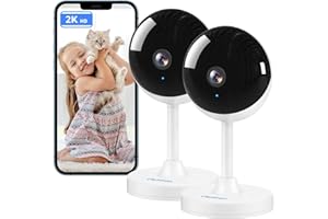 owltron Indoor Security Camera, 2K Cameras for Home Security with Motion Detection, Pet Cam & Baby Monitor with Night Vision, 2.4 GHz WiFi Two-Way Talk, Cloud/SD Storage, Works with Alexa