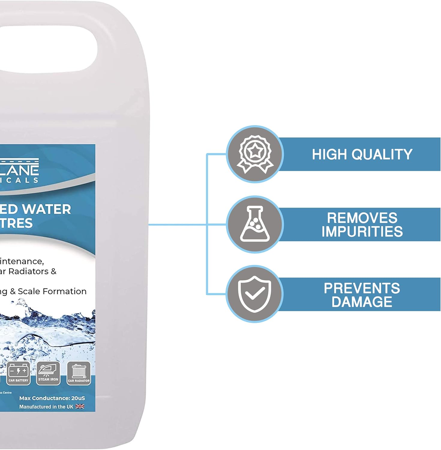 GADLANE Deionised Water Car Battery & Iron Top Up Deionised Distilled