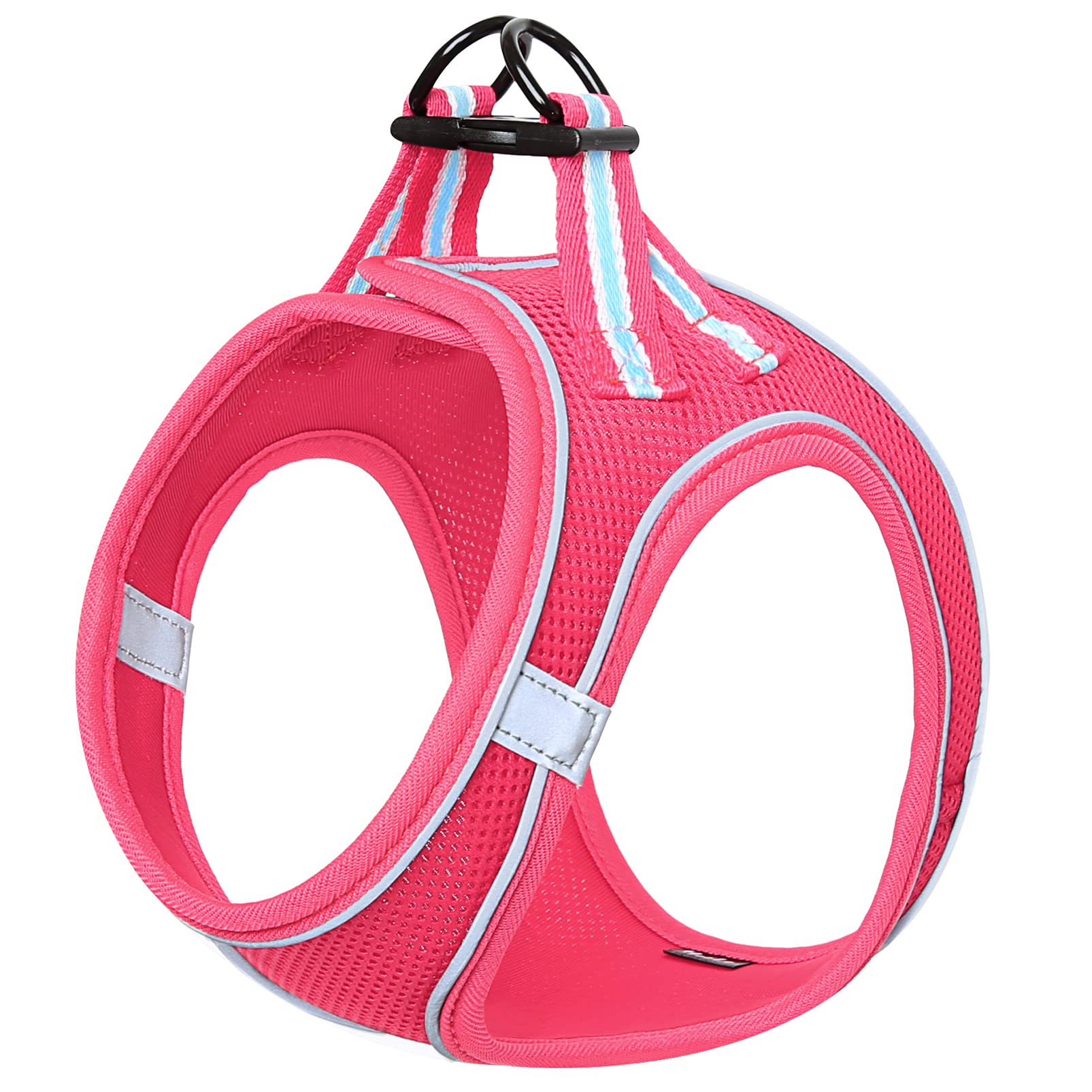 HEELE Dog Harness Dog Puppy Dog Harness Anti-Pull Breathable Chest Harness No-Pull Dog Safety Harness Reflective Adjustable Soft for Medium and Small Dogs Walking Running Training, Rose, XS