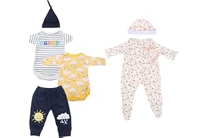 Kaydora Reborn Baby Doll Clothes for 18-22 Inch Reborn Doll Girl 2 Sets Yellow&Pink Reborn Baby Dolls Outfits Baby Doll Clothing