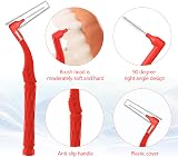RAYITO 50pcs Interdental Brushes Red Soft Non-Slip Handle Angled Head view 3