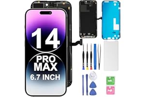 HQESTARX for iPhone 14 Pro Max Screen Replacement.6.7Inch[LCD] Display.3D Touch LCD digitizer Assembly for （A2651 A2893 A2896 A2895 2894） with Repair Tools, Waterproof Membrane, Protective Scree