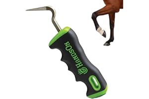 H HANDSON Handson Hoof Pick - Horse Grooming Supplies for Daily Cleaning & Maintenance - Metal Pick w/Hoof Filer for Horses - Ergonomic Grip