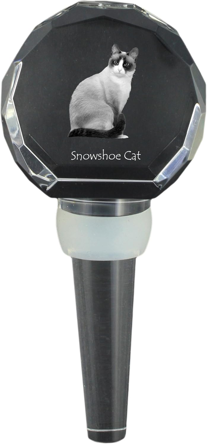 Amazon Com Snowshoe Cat Crystal Wine Stopper With Cat New Collection Kitchen Dining
