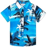XiaoMoSha Hawaiian Shirts for Boys Button Down Shirt Short Sleeve Shirts Girls Hawaiian Shirt Summer Beach Tops for Kids