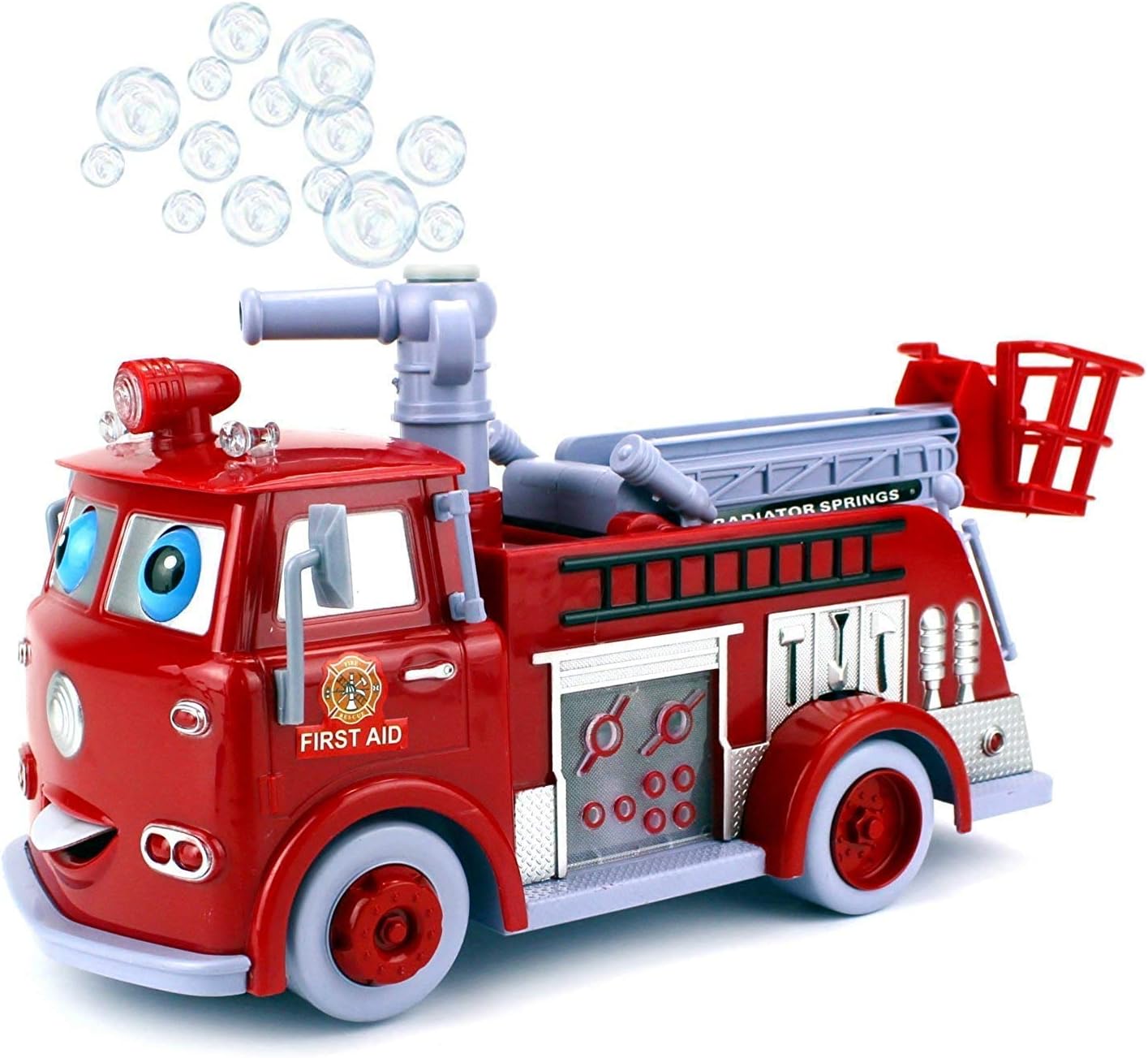 Saiyam Bubble Blowing Toy Truck Fire Fighter Pumper with Lights & Sounds (Red)