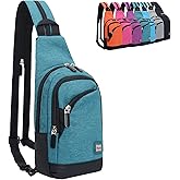 Peicees Small Sling Bag for Women Mens Convertible Crossbody Backpack Shoulder Chest Daypack with Zipper Strap for Hiking