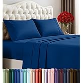 Utopia Bedding King Sheet Set – 4 Piece Bed Sheets for King Size Bed, Soft and Breathable Microfiber, Includes 1 Fitted Sheet, 1 Flat Sheet and 2 Pillowcases (Dusk Blue)