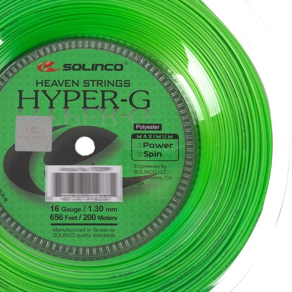Solinco Hyper-G 16 1.30mm Green Tennis String Reel – 656ft / 200m