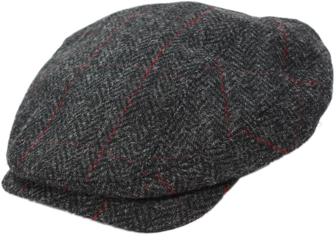 Biddy MurphyIreland Wool Hat Charcoal Herringbone Tweed Irish Made Medium