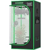 VIVOSUN P224 PRO Grow Tent 2x2 Small Indoor Grow Tents 24"x24"x 48" | Thickest 1" Poles, Large Observation Window, 2000D Canvas,High Reflective Mylar,High Reflective Mylar