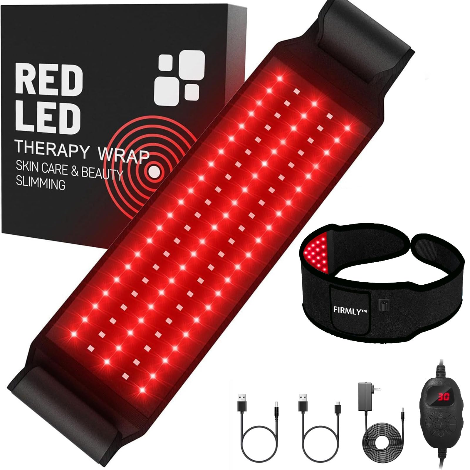 Photo 1 of Capriccio Red Light Therapy Belt, Firmly Dual-Wavelength Red Light Belt with 3-Layer Lift Technology, Adjustable & Portable for Wellness & Relaxation (Black)