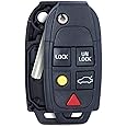 Beefunny Replacement Folding Remote Key Case Fob 5 Button for Volvo XC70 XC90 2003-2014 (1)