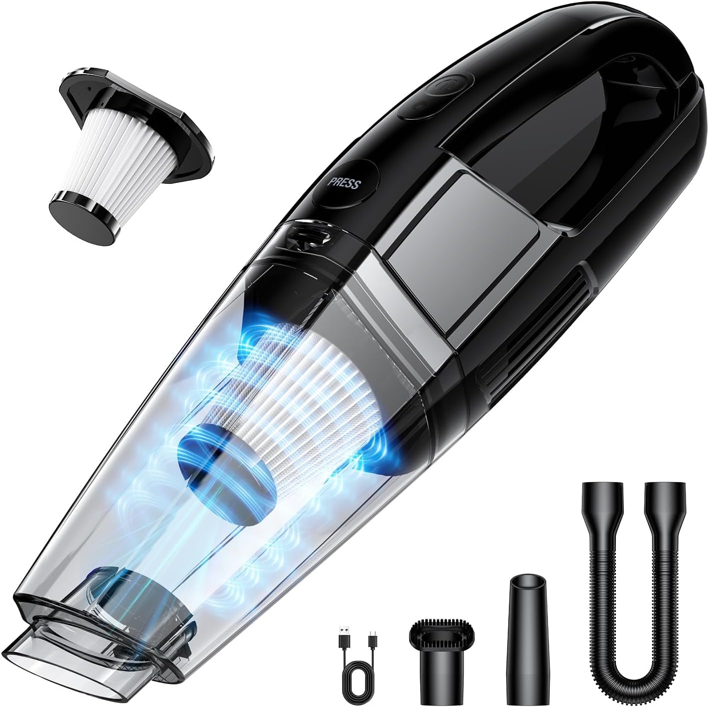 Photo 1 of ***DAMAGED - SEE NOTES/PICTURES*** BSRCO Handheld Vacuum Cordless | Car Vacuum Portable Cordless 650mL Washable Dustbin | 25-Min Runtime Rechargeable Hand Held Vacuum 8000Pa Powerful Suction
