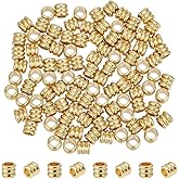UNICRAFTALE 100 Golden Stainless Steel Round Loose Beads, 5mm Diameter, 4.5mm Thickness, 3mm Hole, Column Shape, DIY Bracelet Earring Jewelry Making