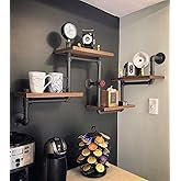WGX Design For You Industrial Rustic Modern Wood Ladder Pipe Wall Shelf 4 Layer Pipe Design Bookshelf DIY Shelving