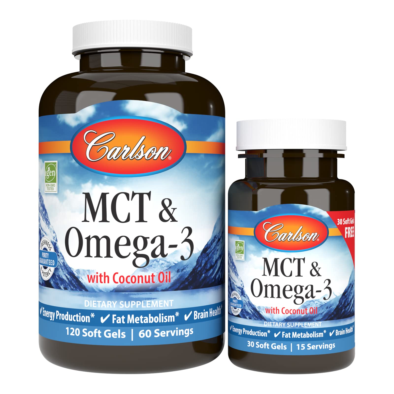 Carlson Labs MCT & Omega-3 softgels, 120 + 30-Count P35756