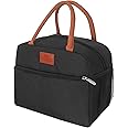 CCidea Lunch Bag for Women/Men, Insulated Lunch Box Bag for Women Adult Men, Small Leakproof Lunch Tote Bag, Reusable Lunch Cooler bag Container for Work/Office/Picnic/Travel -Black