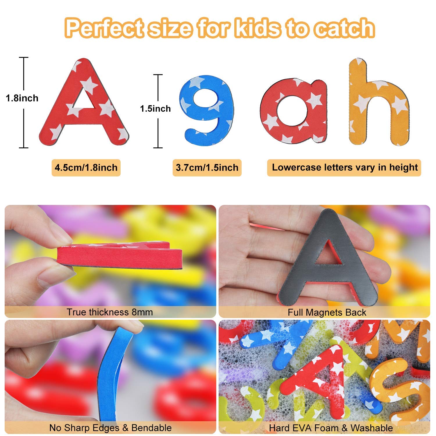 Magnetic Letters and Numbers-138Pcs Kids Educational Alphabet Refrigerator Magnets-Gift Set with Dry Erase Magnetic Board,Best Preschool Learning Toys for Kids Spelling,Counting,Color Recognition