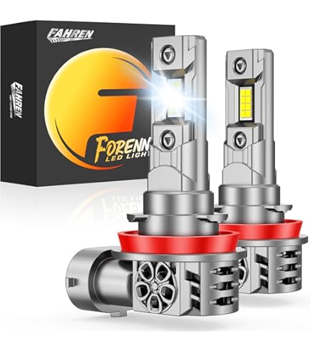 Forenner H11 H8 H9 Bulbs - 25000LM 6500K White Fog Lights With Cooling Fan