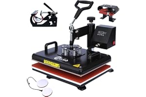 ColorSub 5 in 1 Heat Press Machine 12 x 15 Inch, Factory Multifunction Combo Swing Away Sublimation Heat Transfer Machine for DIY T-Shirt/Cap/Mug/Plate/Mouse Pad