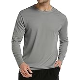 Long Sleeve Rash Guard for Men: Mens Dri Fit Sun Protection Fishing Tee SPF Shirts UPF 50+ Uv Cooling Moisture Wicking Thermal Quick Dry Men's t Shirt for Work Swim Workout Running Gym Athletic Grey