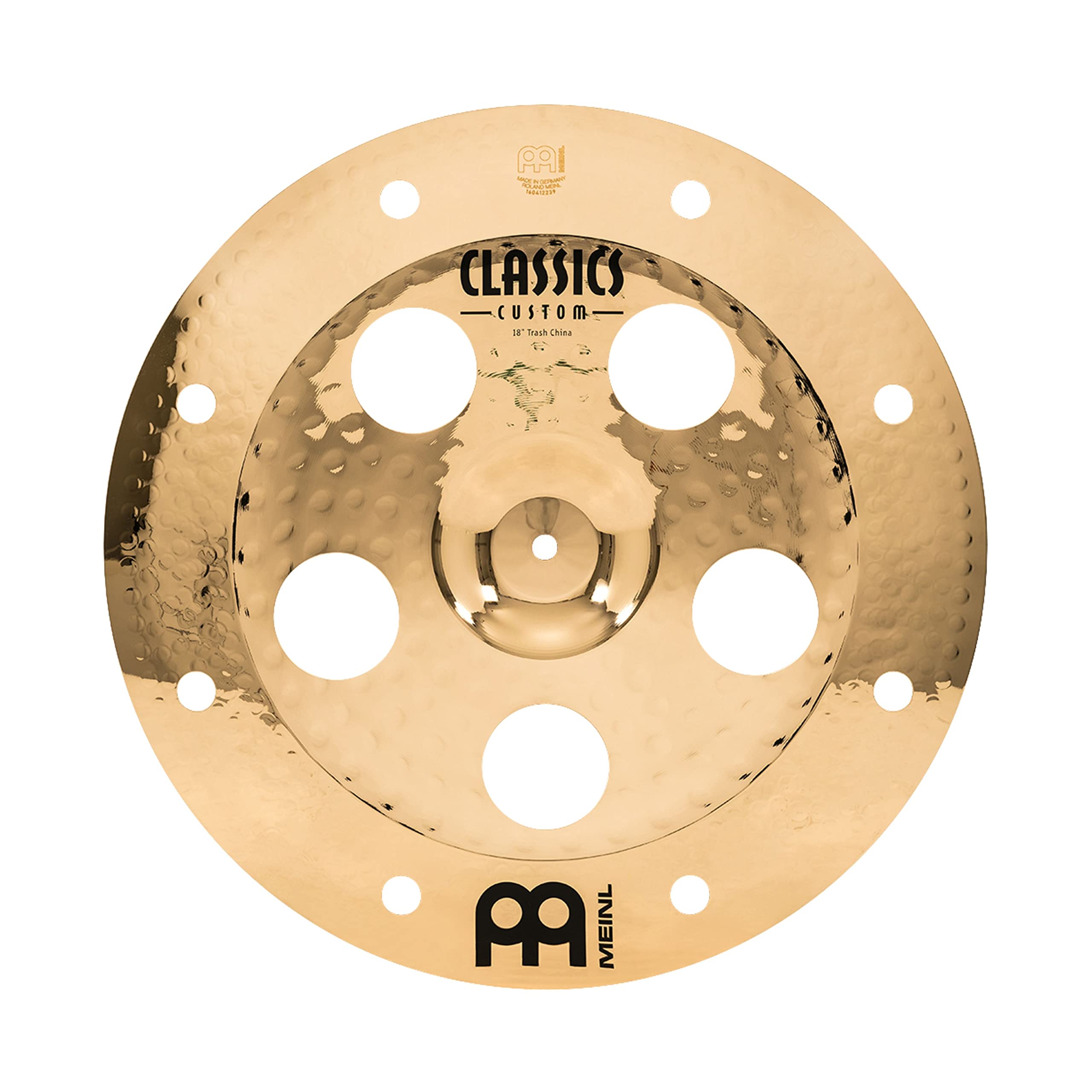 Meinl Cymbals Classics Custom Brilliant Trash China Cymbal 18 inch (Video) for Drum Set (45,72cm) B12 Bronze, Brilliant Finish, Made in Germany (CC18TRCH-B)