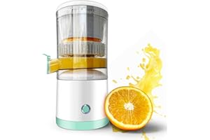 Rechargeable Electric Juicer - Citrus Juicer with Type-c Rechargeable for Orange, Lemon and Grapefruit Juicing. (White-45Watt