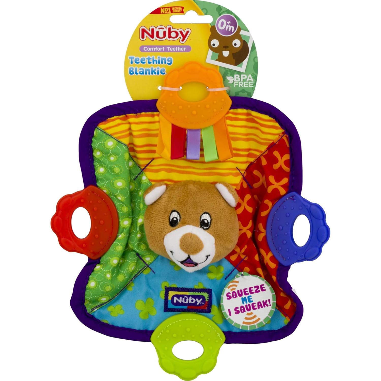 Nuby Teething Blankie, Bear