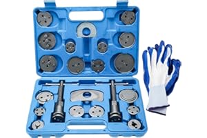 KUNTEC 24 Piece Disc Brake Caliper Tool Kit Front Rear Brake Piston Compression Tool Brake Pad Replacement Reset Wind Back Kit