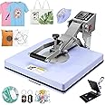 AKEYDIY Heat Press, 15x15 Slide Out Heat Press Machine for T Shirts, Digital Clamshell Heat Transfer Machine for Sublimation, Industrial Shirt Printer for Canvas, Pillows, Coasters, Puzzles (Purple)