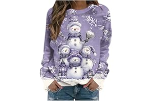 Christmas Sweatshirt for Women Crewneck Cute Cat Printed Long Sleeve Shirt Xmas Holiday Party Pullover Sweater Tops