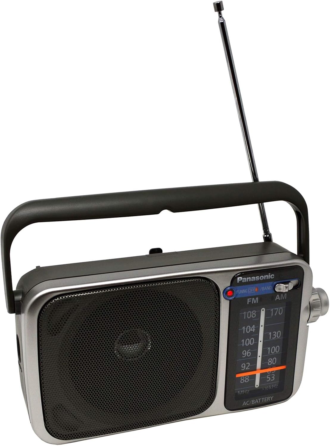 Panasonic Portable AM/FM Radio with Great Reception, Led Tuning Indicator, Compact Size + 4 AA Batteries + HeroFiber Ultra Gentle Cleaning Cloth : Camera & Photo