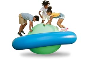 Hearthsong 8-Foot Inflatable Dome Rocker with 6 Handles - Children's Fun Play Equipment Blow Up Giant Bouncer Backyard Toy for Outdoor Game Activities for Boys and Girls Ages 5+ (Max Weight 250 lbs)