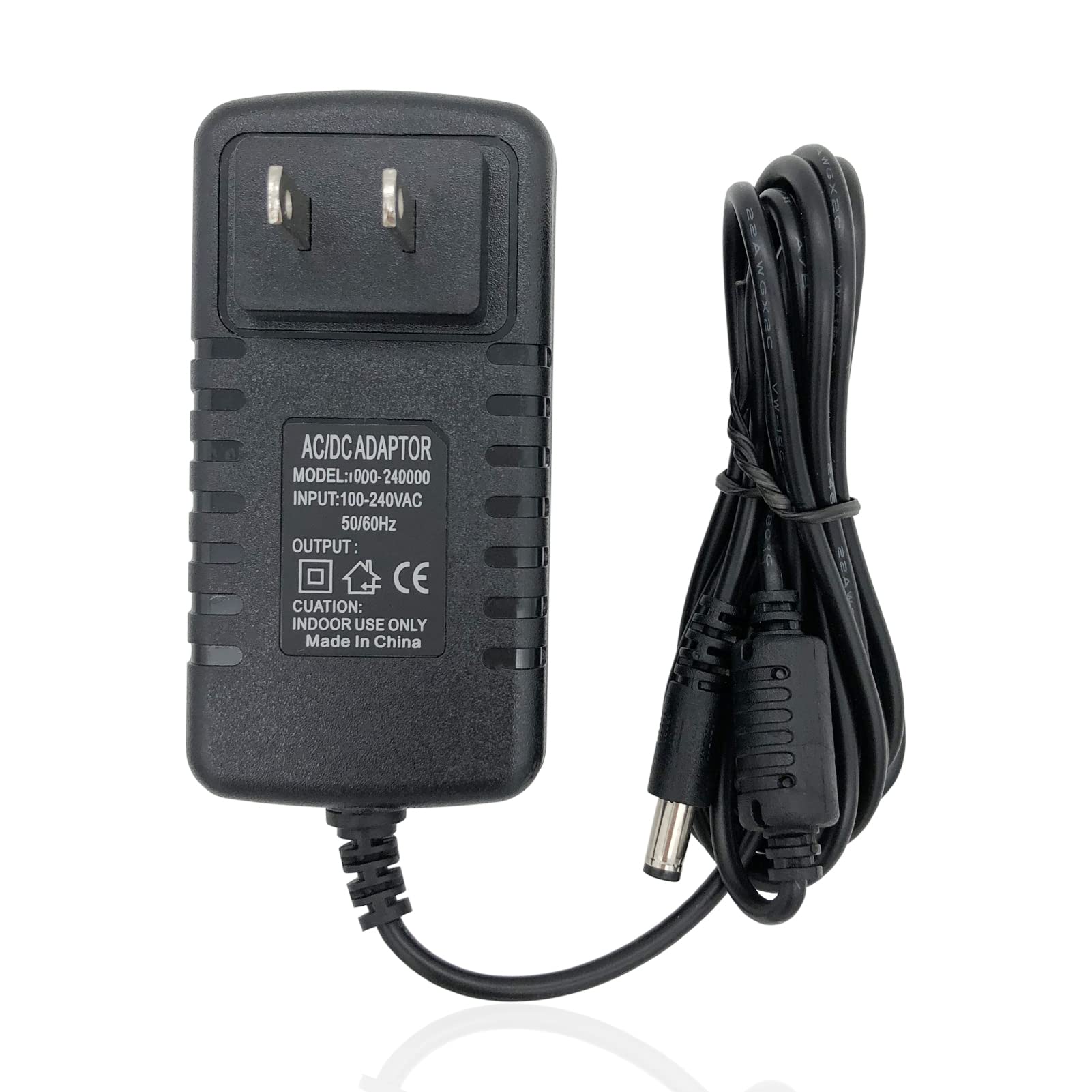 Mamaroo Replacement Power Cord - 12V AC Adapter fit for 4moms Mamaroo RockaRoo Baby Swing, 6.6 ft Charger Cable (Black)