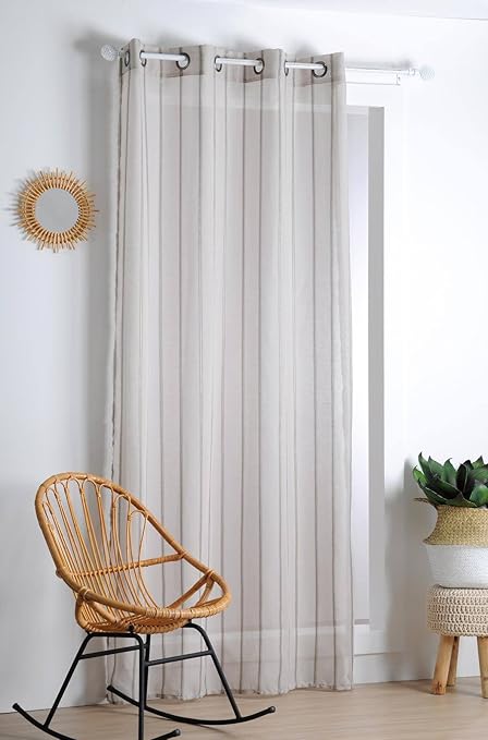 Lovely Casa Cevapcici Presse Voile, Polyester, kitt, 140 x 260 cm