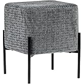 Get Set Style Pouf Ottoman Stool, Modern Vanity Stool Chair Upholstered Foot Rest Sofa Side Foot Stool Ottoman Seat for Livin