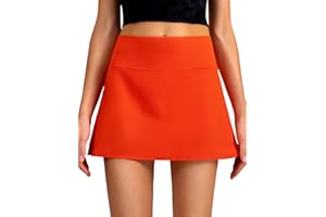 Colorfulkoala Women's Dreamlux Tennis Skort High Waisted Athletic Golf Casual Skirts Built-in Shorts with 2 Pockets