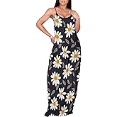 Girlair Women's Summer Boho Sleeveless Sundress Casual Printed Beach Long Maxi Dress Plus Size Loose Fit Dresses