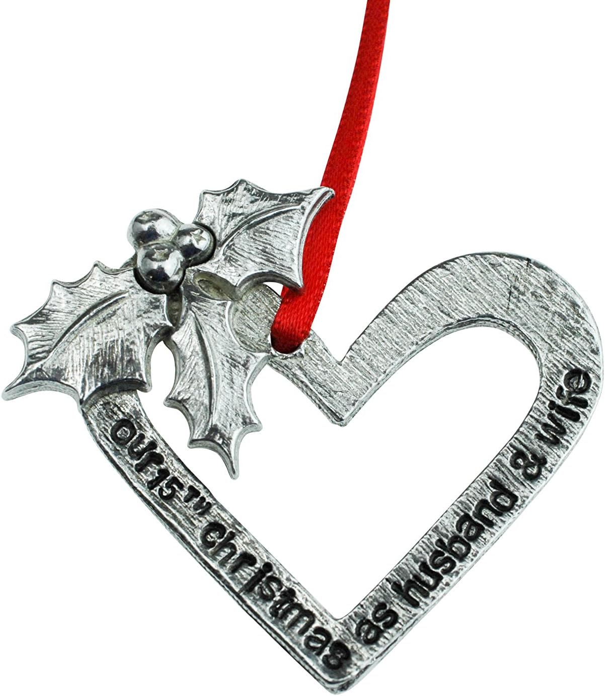 Our 15th Christmas As Husband & Wife - 15 YEAR Wedding Anniversary Christmas Tree Decoration, Black - Image 4