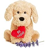 warmies Microwavable & Weighted Stuffed Animals, Dog Golden Be Mine - Heated Stuffed Animal Plushie for Warmth & Comfort - Cute Soft Plush Toys for Adults & Children (Boys, Girls, Babies & Toddlers)