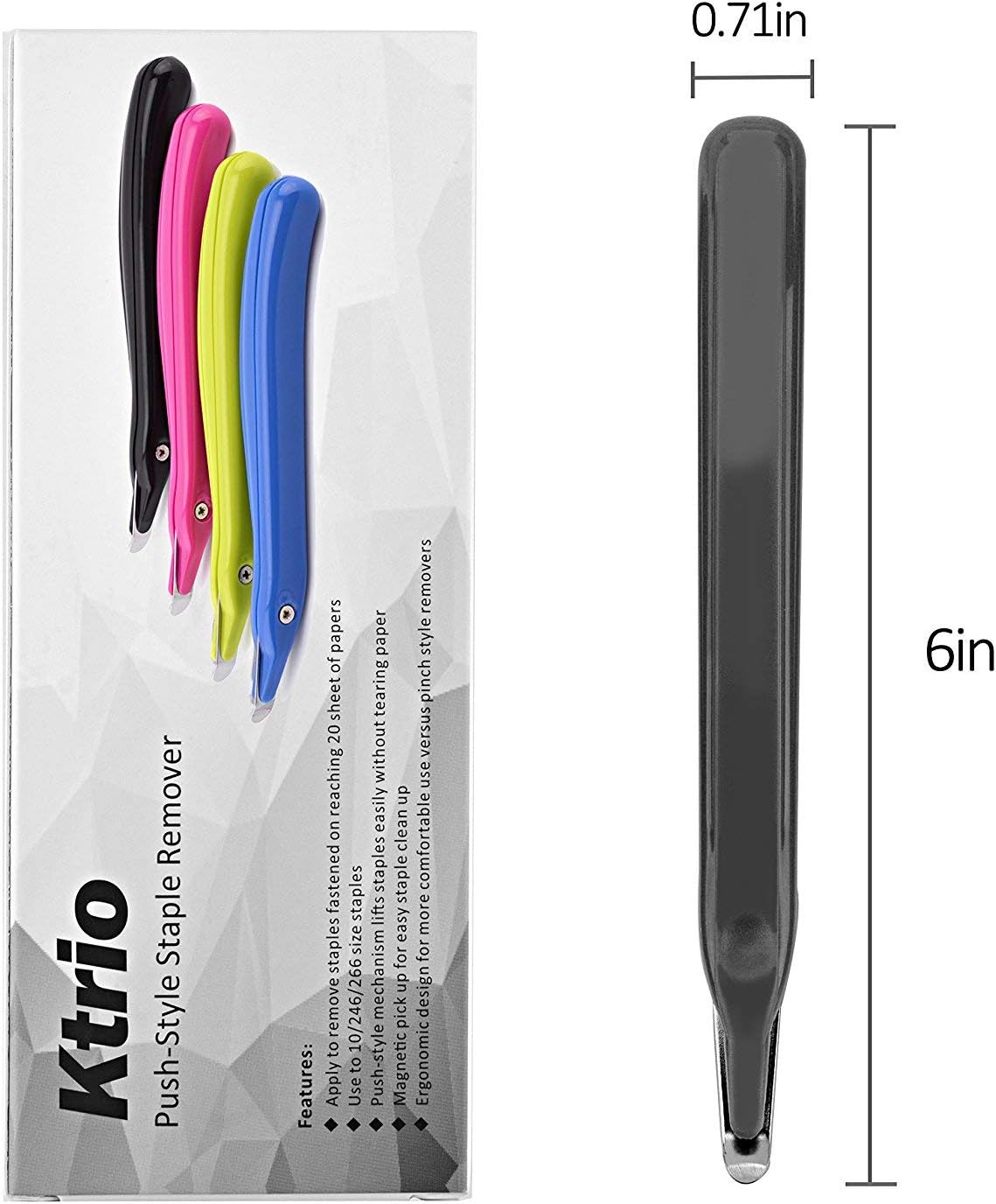 Ktrio Staple Remover Professional Magnetic Easy Staple Removers Stapler Remover Staple Remover Tool Staple Puller Remover Staple Pullers for Office, School and Home 3PCS Black : Office Products