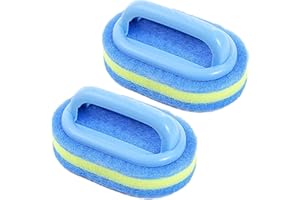 mazida 2pcs 3-Layer Thick Handheld Pool Scrub Brush, Pool Clean Sponge for Tile, Walls, Vinyl Liners, Hot Tubs - Scrubber Foa